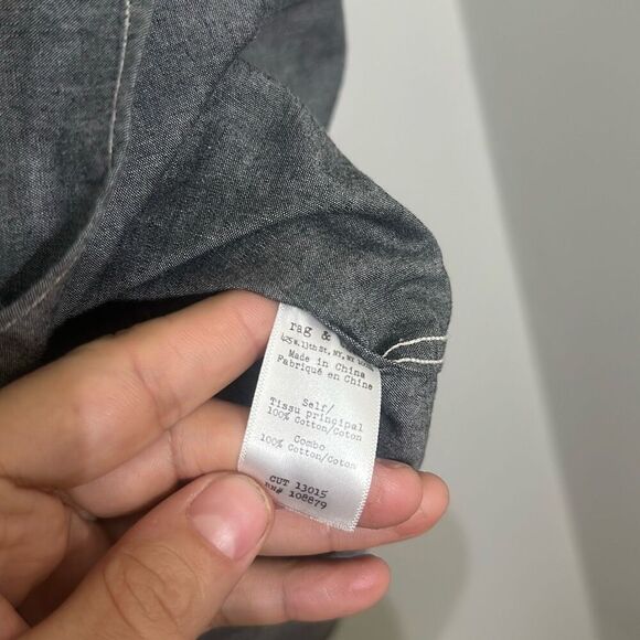 Rag & Bone Mens Gray Standard Issue 100% Cotton Button Down Shirt Size Medium - Picture 5 of 6